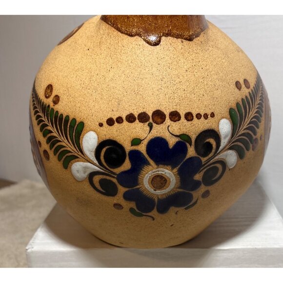 Mexican Folk Art Clay Bird Quail Peacock Planter Tonala Style Large 11" Tall - Picture 9 of 16